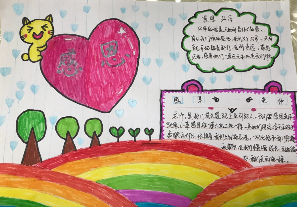 学会感恩与爱同行手抄报感恩手抄报素材文字