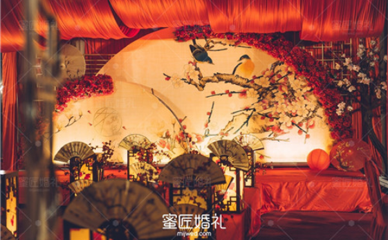 中式婚礼效果图 中式婚礼现场布置图片