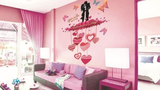 气球装饰婚房 拉花婚房布置