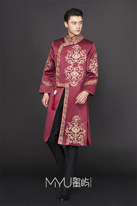 男士礼服古雅刺绣男士秀禾服