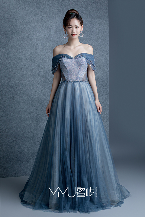 礼服甜美公主一字肩礼服