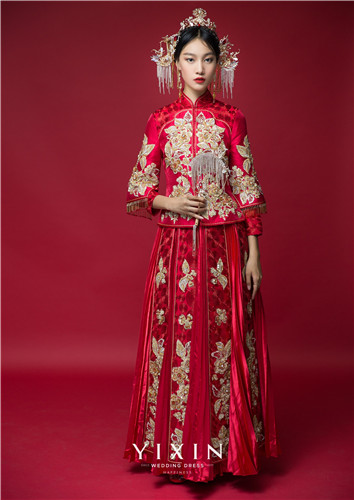 红色新娘礼服图片大全