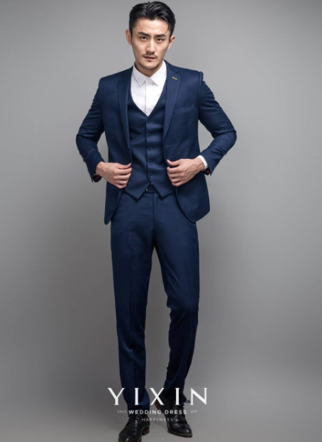 经典蓝格单排二扣三件套