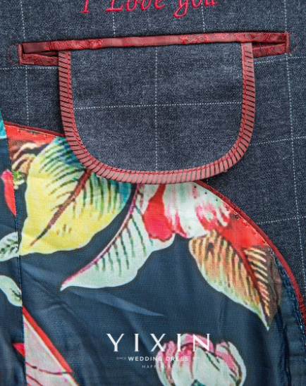 灰底白格单排一扣套西