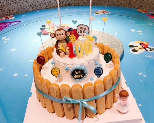 宝宝100天生日蛋糕图片 宝宝百日宴蛋糕