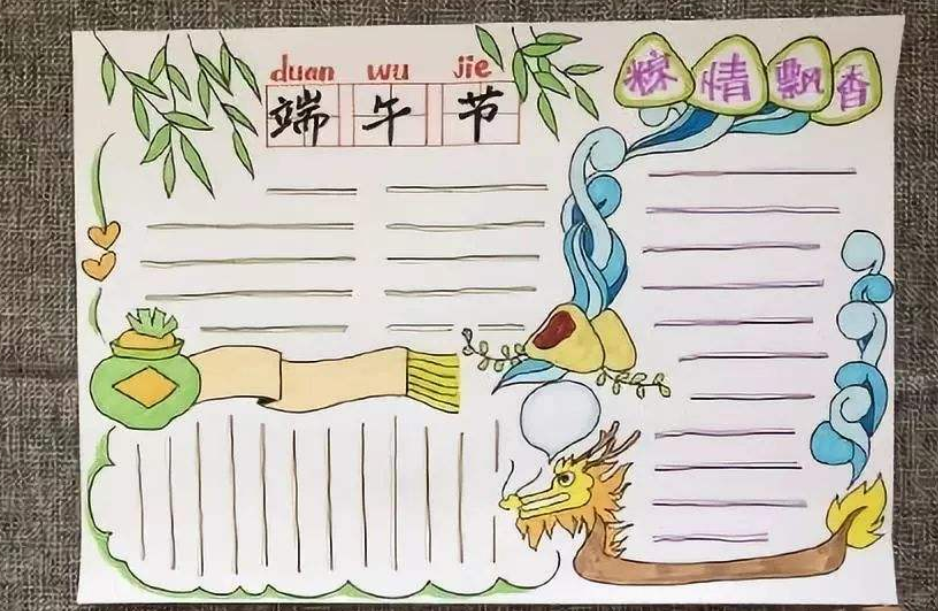 端午节手抄报文字内容 端午节手抄报简单漂亮 四年级