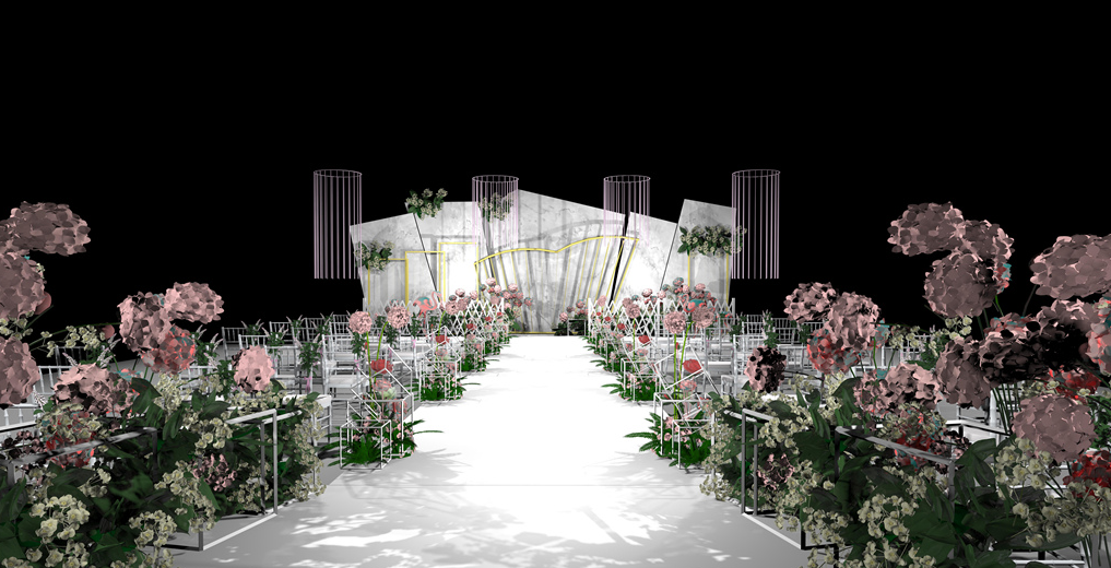 金色的婚礼现场搭配布置,金色的婚礼现场融合布置