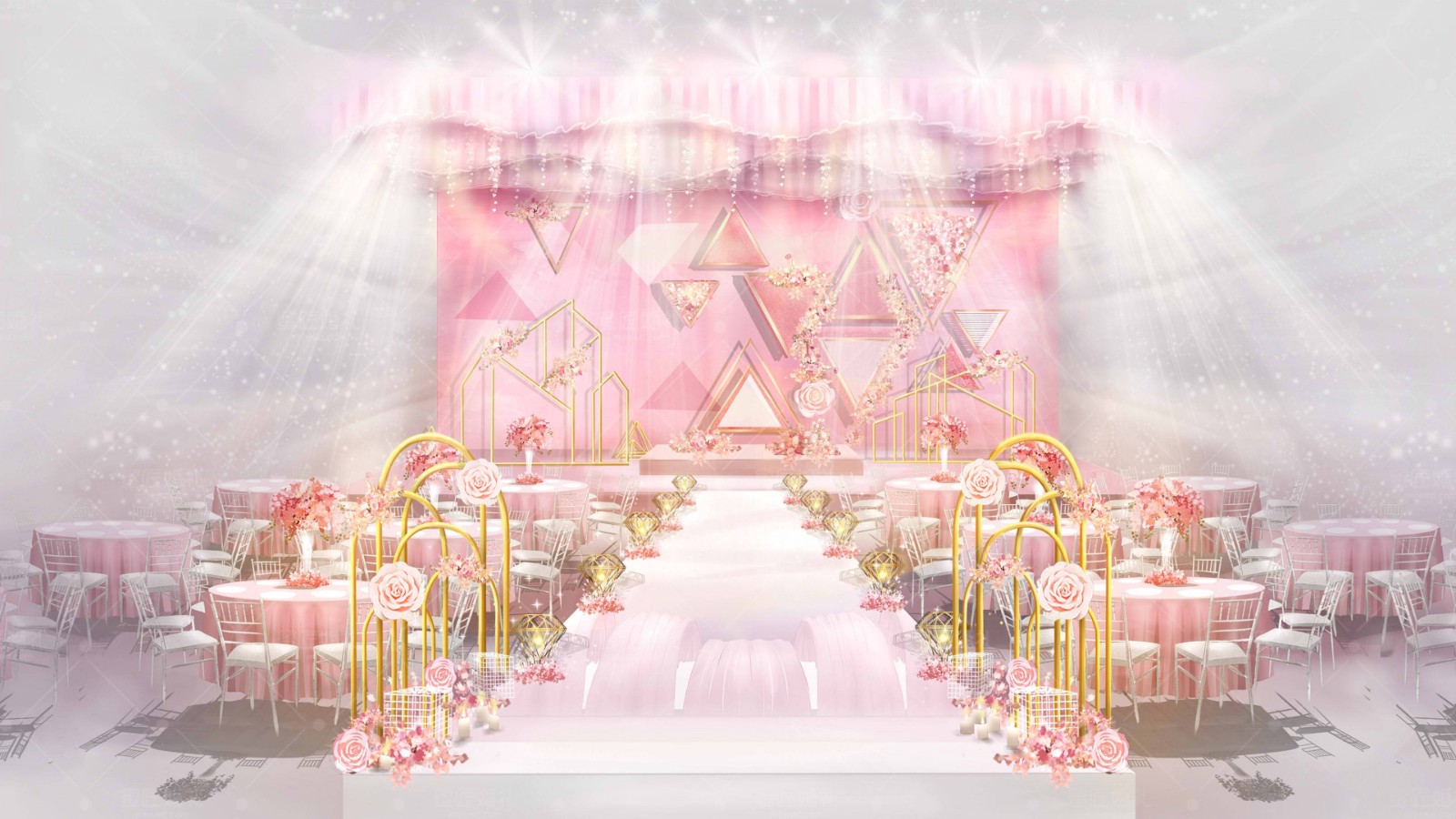郑州粉色系梦幻主题婚礼 郑州梦幻唯美粉色系主题婚礼