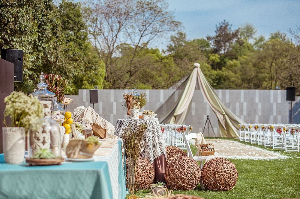 农村露天婚礼布置