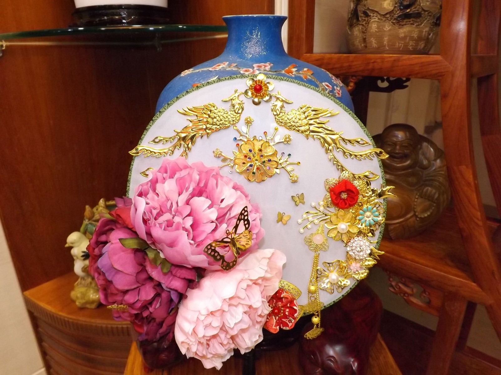 中式团扇手捧花的制作方法